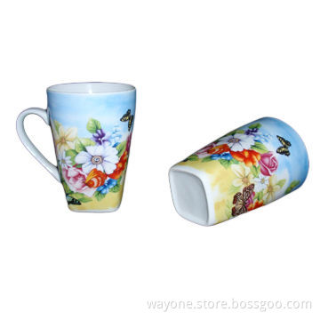 Fine China/Porcelain Mugs, 12oz, Festival and Flower Design